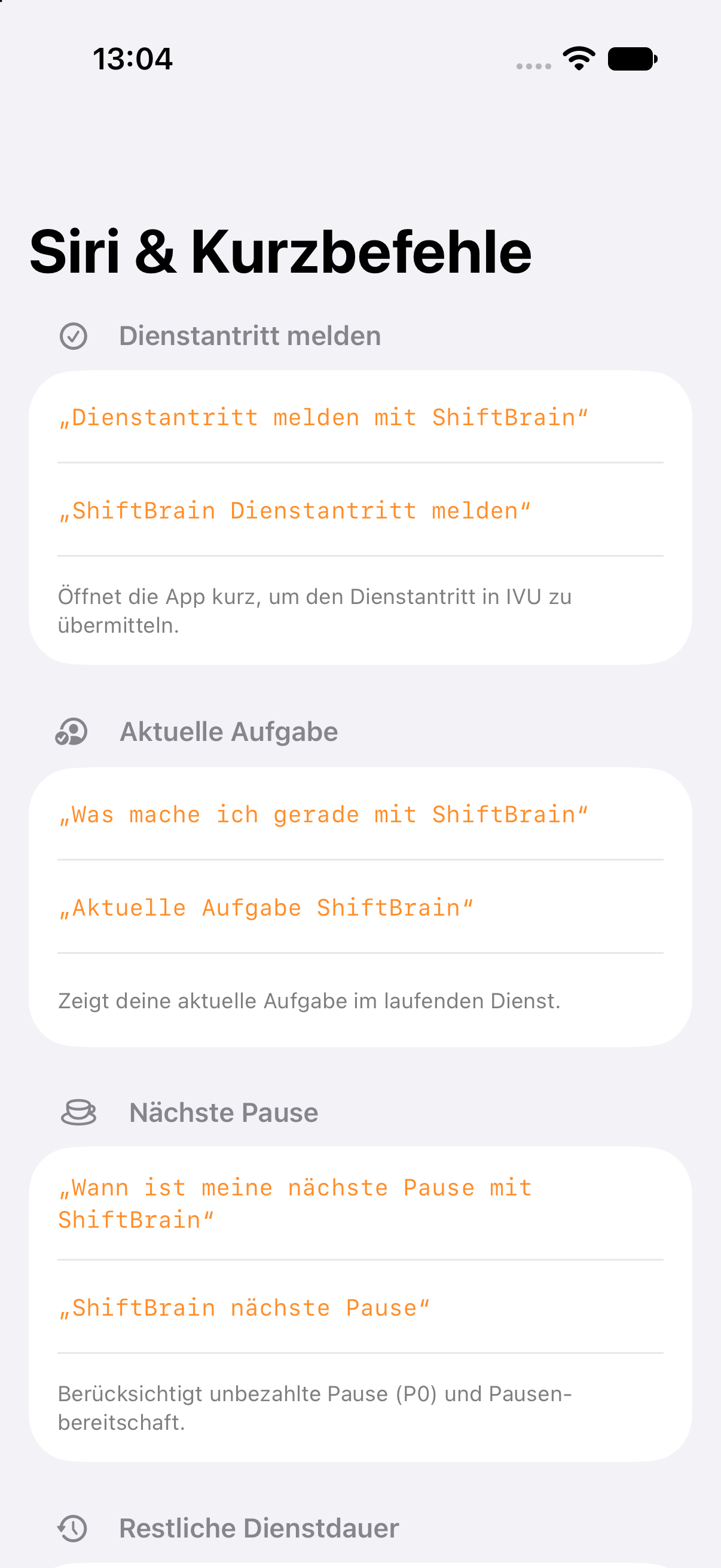 Siri-Kurzbefehle